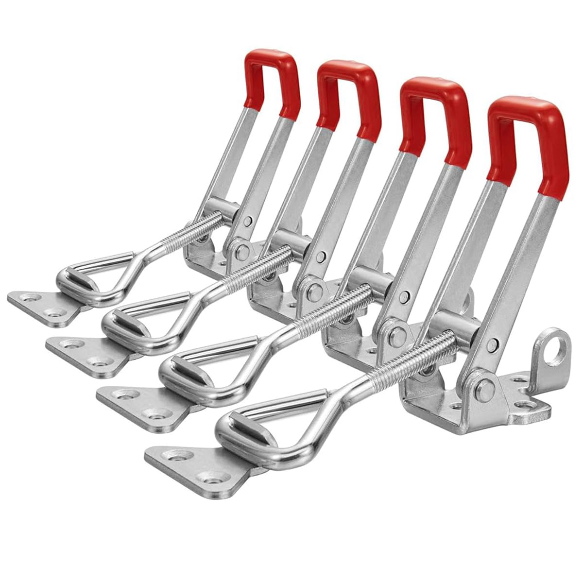 HASTHIP 4Pcs Metal Toggle Latch Clamp 1320Lbs Heavy Duty Adjustable Toggle Latch Clamp Over-center Latches Universal DIY Modification Toggle Clamps for Automotive, DIY Applications HASTHIP 4Pcs Metal Toggle Latch Clamp 1320Lbs Heavy Duty Adjustable Toggle Latch Clamp Over-center Latches Universal DIY Modification Toggle Clamps for Automotive, DIY Applications